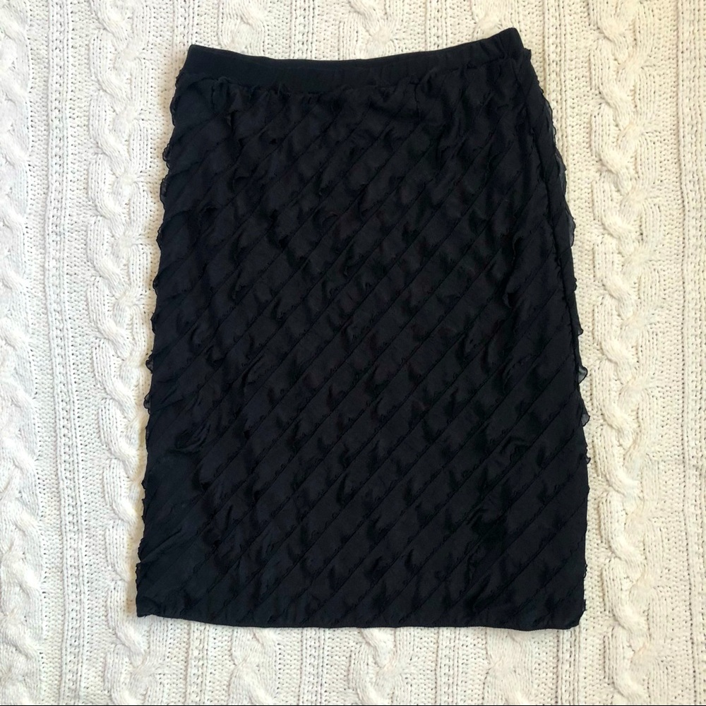 Christopher & Banks small black ruffle skirt EUC